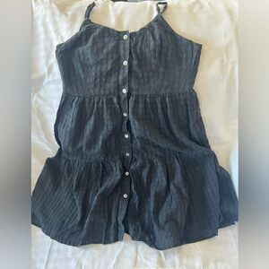 Black Button-Down Sleeveless Dress